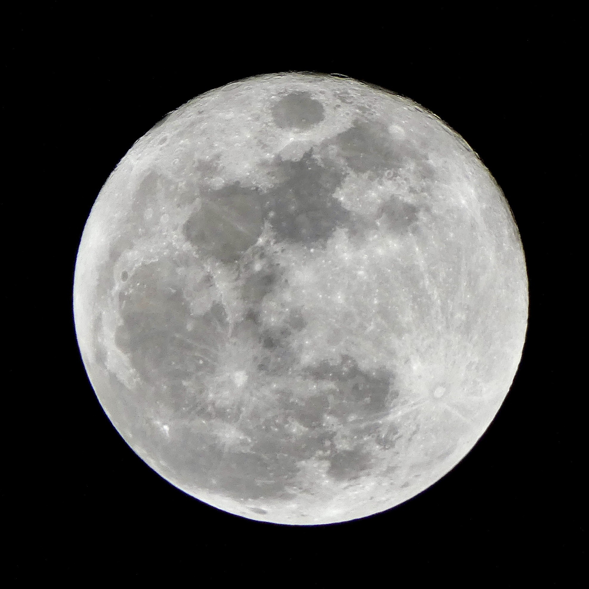 Square cropped image of the full moon against a black sky as viewed from central Florida at 11pm on 3 March 2026.